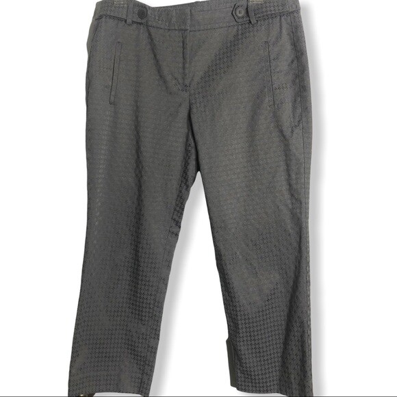 Loft gray textured patterned Capri crop pants sz 6 - image 1