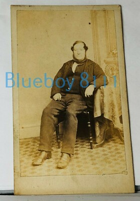 Antique CDV Victorian Man seated Chin Beard George Eccles Studio Bolton 