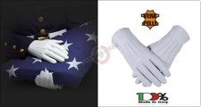 Guanti Bianchi Pelle Sfoderati Cerimonia Militare Tutti i Corpi Esercito PS CC 