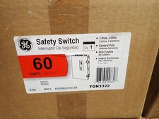 NEW in box GE TGN3322 60 amp 3P 240v NON Fused Indoor Disconnect Switch