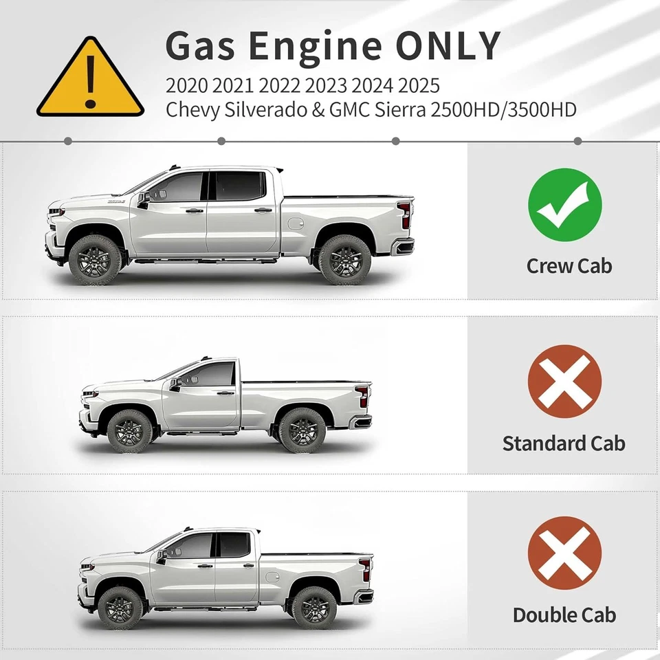 Floor Mats Liner for 2020-2025 Silverado Sierra 2500HD 3500HD Crew Cab Full Set - Image 2 of 4