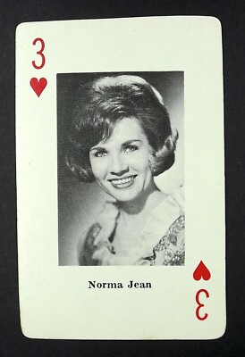 1 x Spielkarte Einzelkarte Country Musik Norma Jean 3 der Herzen CM3