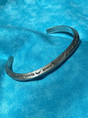 Native Sandcast Sterling Cuff Bracelet 8.5ins 26.3g