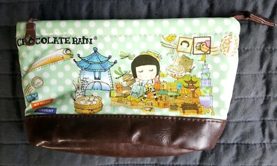 100% Handmade Chocolate Rain Make-up pouch, small bag,  clutch, wallet, purse