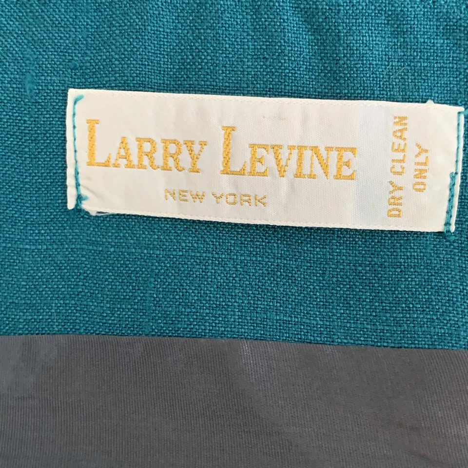 Larry Levine Mujer Falda Traje Talla M Azul Verde Cuello Muesca Falda Larga Foto 3 de 4