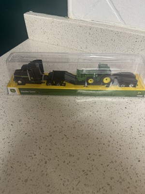 Tomy John Deere Black Hauler Semi with Trailer and one Green John Deere Tractor