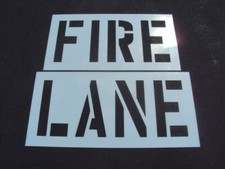 24" FIRE LANE Parking Lot Stencil 12" Wide Letters WIDER FONT 1/16" Thick LDPE