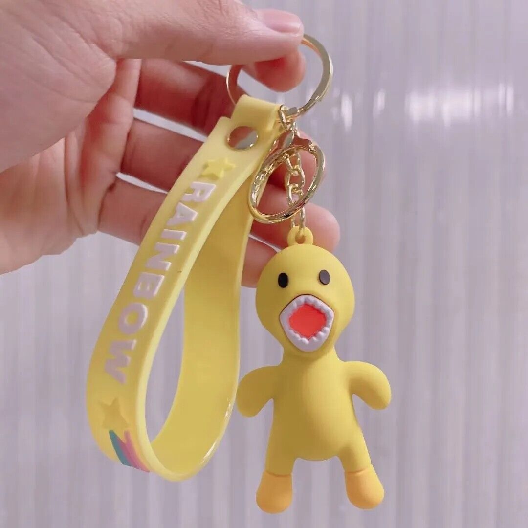 Yellow Rainbow Friends Roblox Keychain Clip Toy