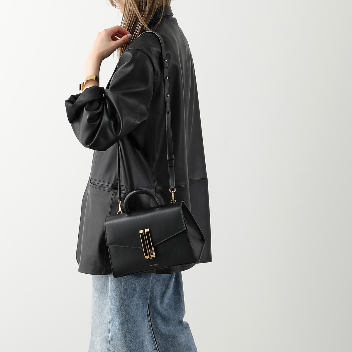 DEMELLIER MIDI MONTREAL Midi Leather Shoulder Bag black or DEMELLIER MIDI MONTREAL Midi Leather Shoulder Bag black or