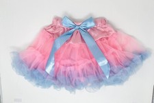 Pink Tutu Blue Ribbon With Blue Hem 4-MT 