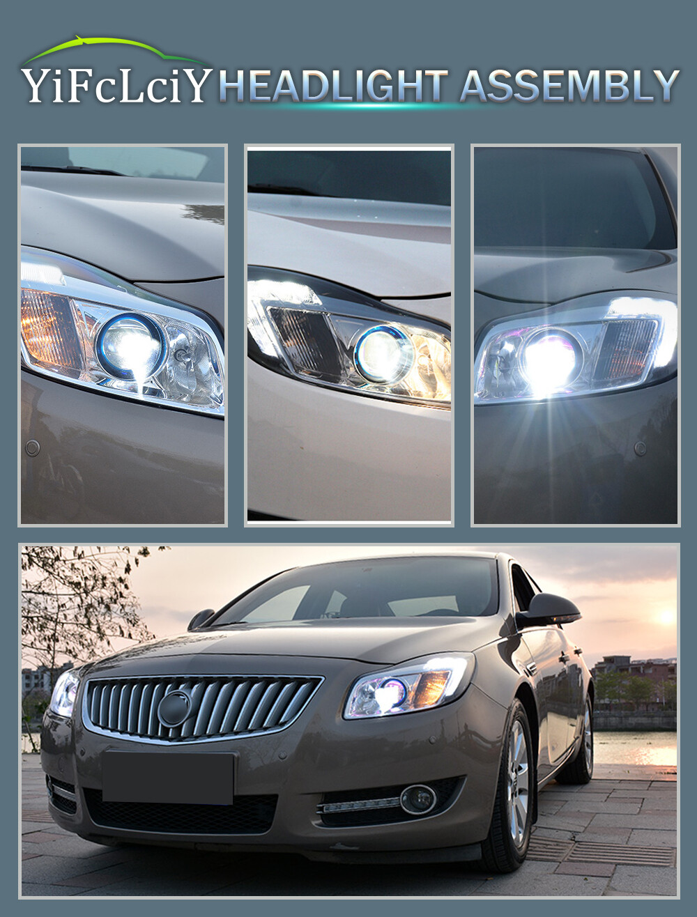 For Buick Regal 20112013 Xenon Headlights Assembly LED DRL Included