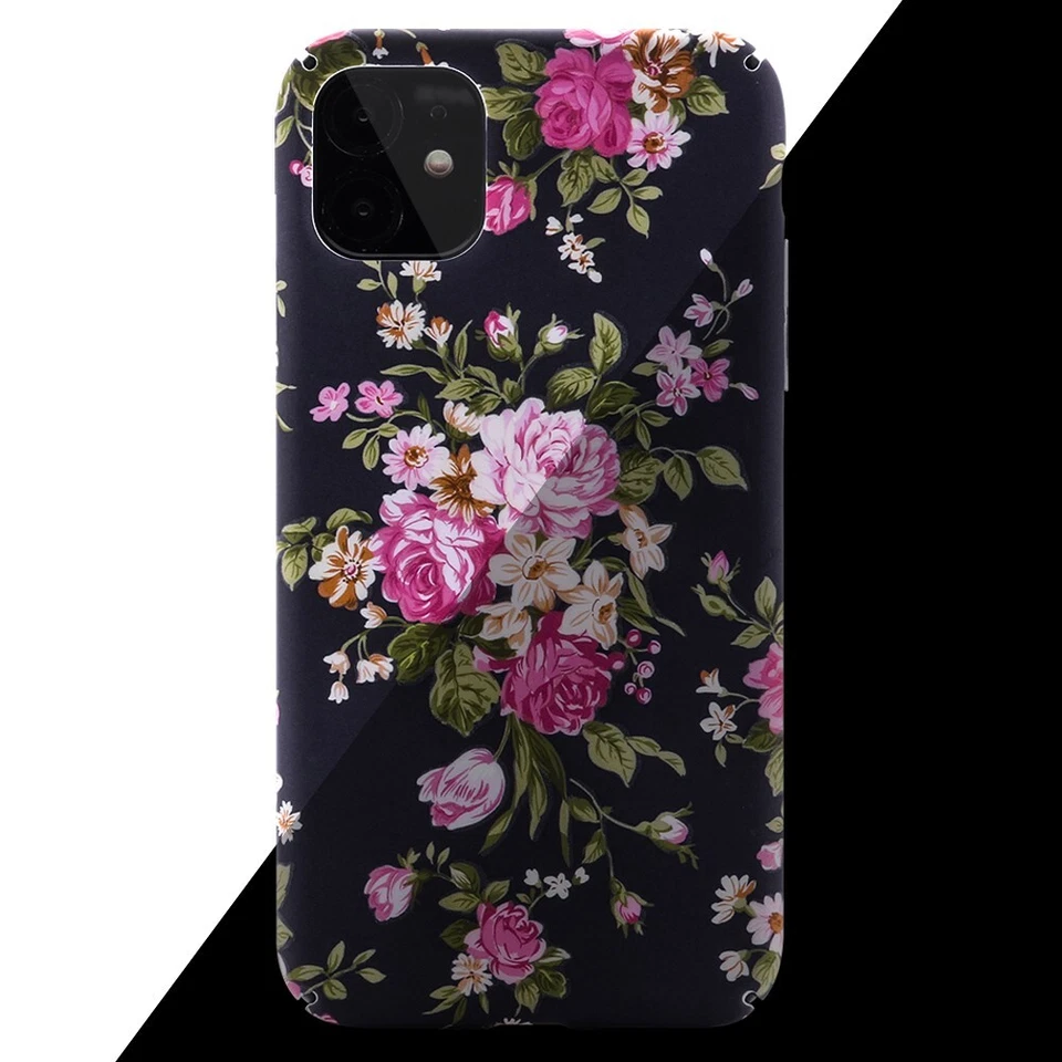 Funda de teléfono retro floral para mujeres niñas - Diseño delgado con flores 3D que brilla en la oscuridad Foto 2 de 4