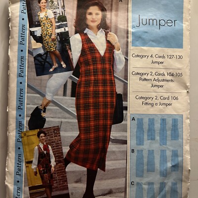 Sewing Step By Step Pattern Jumper Dress  New Uncut MIDI or Short 4-22 Y2K