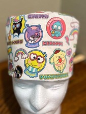 Hello kitty stickers reversible Adult Skull/Chemo Surgical Scrub Hat/Cap Handmad