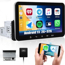 1 DIN 7 Zoll Android 15 Autoradio mit Apple Carplay GPS NAVI WIFI BT DSP 2+32GB