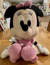 Disney Baby Minnie Mouse Plush 24" Stuffed Animal W/ Big Head  Black Tail O3