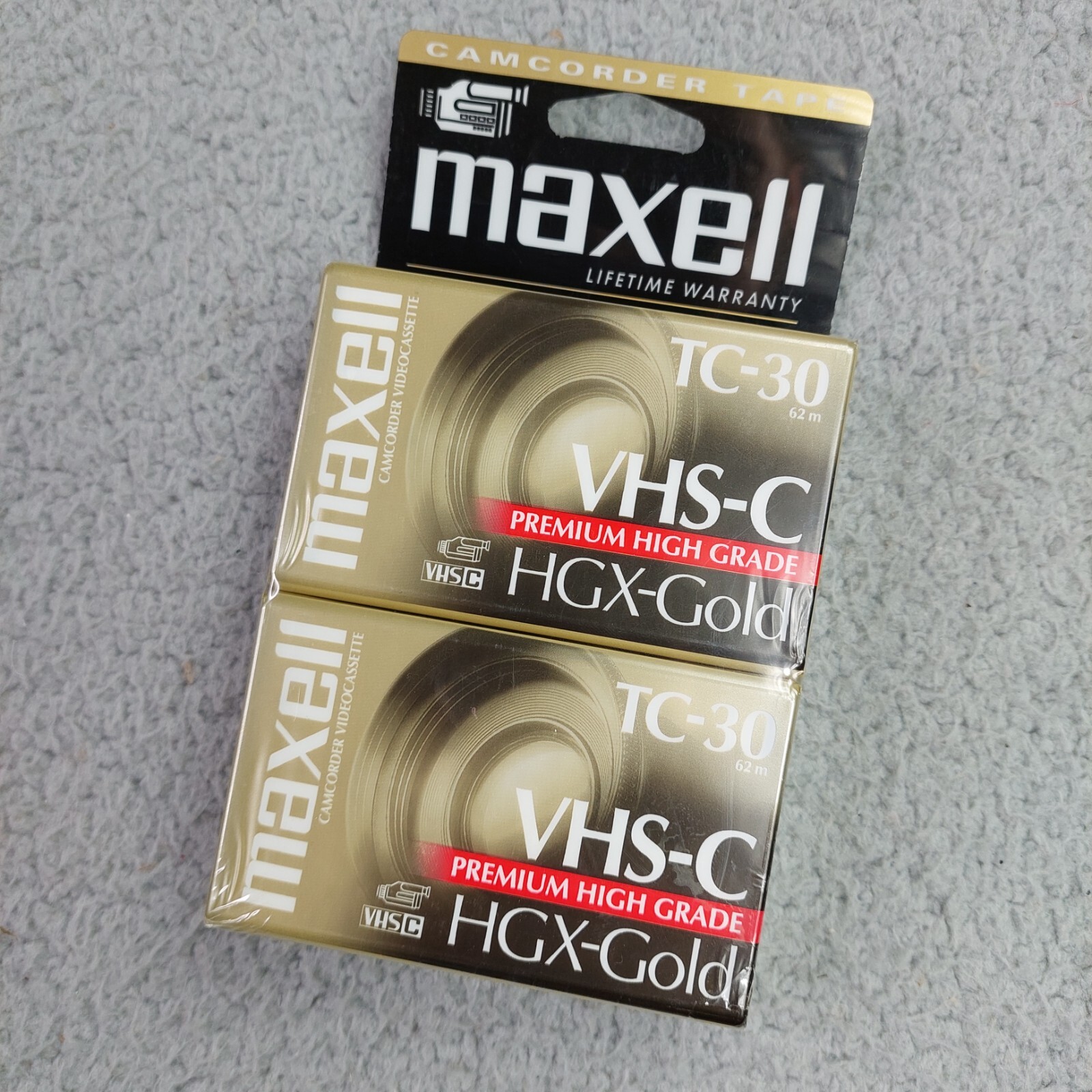 Maxell Camcorder Video Tapes VHS-C TC-30 HGX Gold Premium High Grade (2-Pack)-image