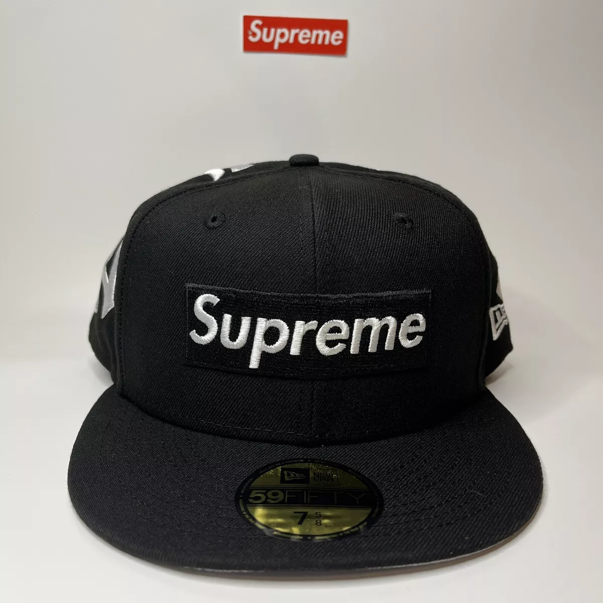 Supreme New York Yankees New Era Box Logo Fitted Black 7 5/8 - IN HAND