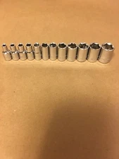Craftsman 1/4" Drive 12 PC Piece 6 Pt Point Metric MM Chrome Socket Set 4-14 mm