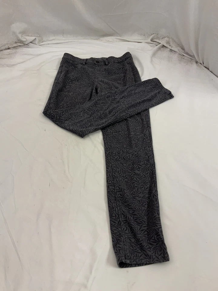 Pantalones elásticos Uni Qlo XS para mujer gris floral algodón poli elástico como nuevos YGI U1-114 Foto 2 de 4