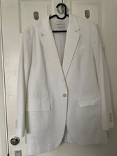 Aritzia Babaton Agency Blazer Size Small White Relaxed Single Breasted Blazer