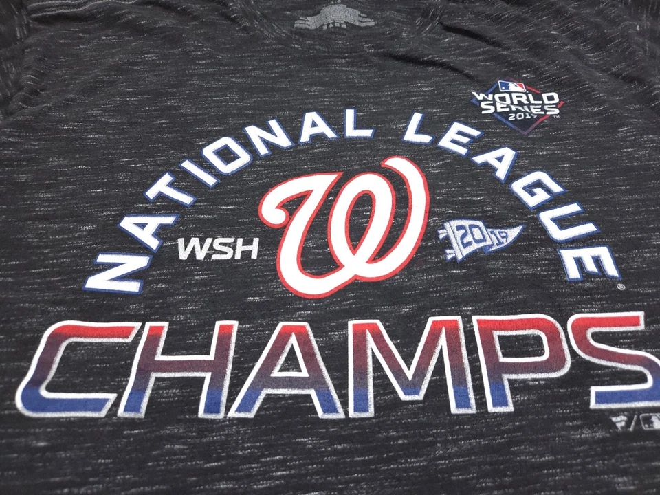 Camiseta de los Nacionales de Washington Grande Campeones de la Serie Mundial Fanáticos Gris Para Hombre Foto 3 de 4