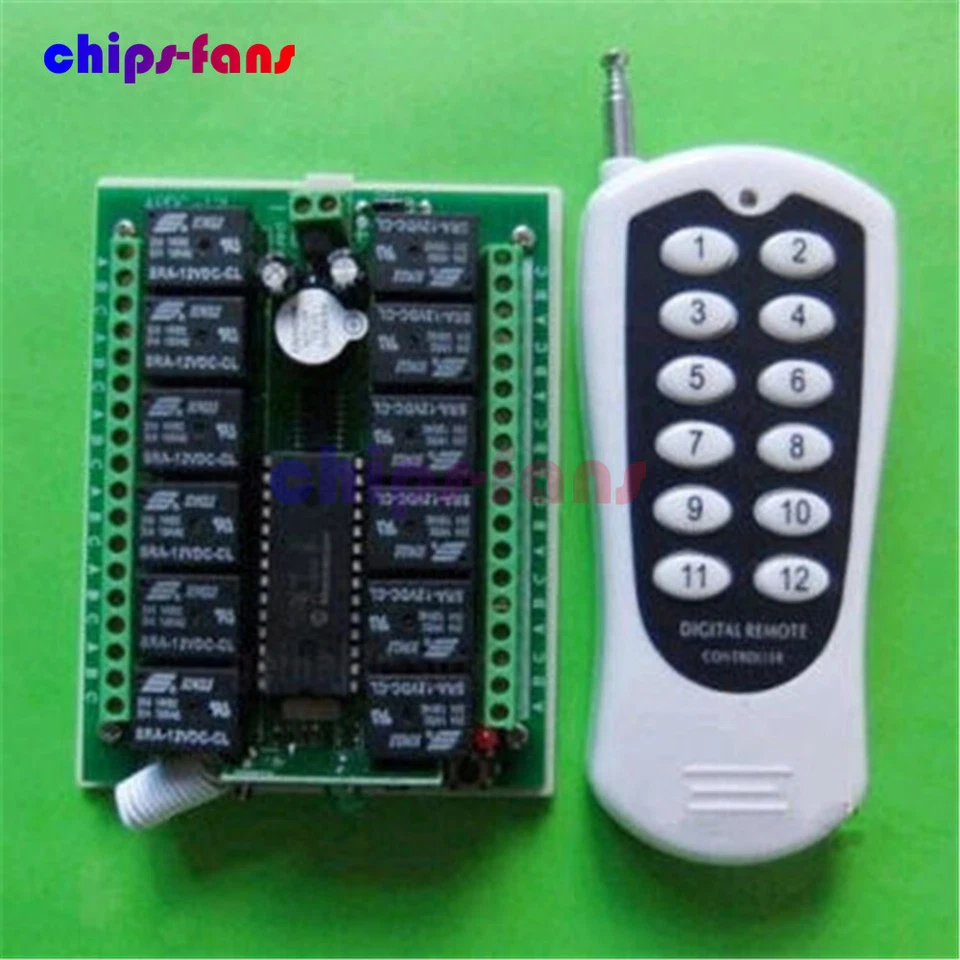 DC 12V 1/2/4//6/8/12/15 Channel Wireless RF Remote Control Transmitter+ Receiver - Image 2 of 4