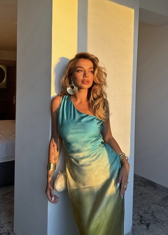 ZARA SS24 ASYMMETRICAL SATIN EFFECT TIE DYE DRESS S-XL 8247