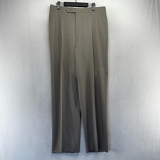Vintage Oscar De La Renta Trousers Mens Fits 32x32 Gray Pleated Pants Dress 80s