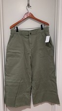 NWT! Caslon LARGE Women’s Wide Leg Twill Pants High Rise Olive Acorn ($79.50)