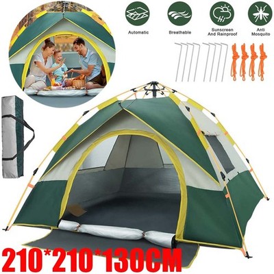 3-4 Personen Camping Zelt Automatik Pop Up Wasserdicht Winddicht Familienzelt DE