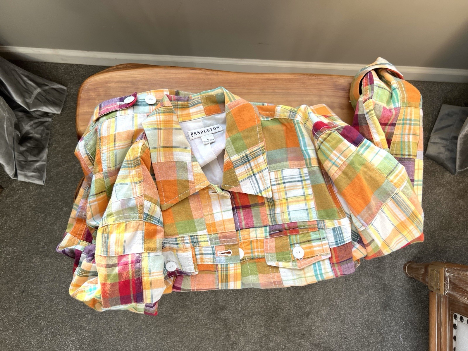 Pendleton Women’s Large Plaid Patchwork Button Ja… - image 3