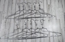 Lot Of 10 Heavy Metal Twisted Wire Clothes Coat Hanger