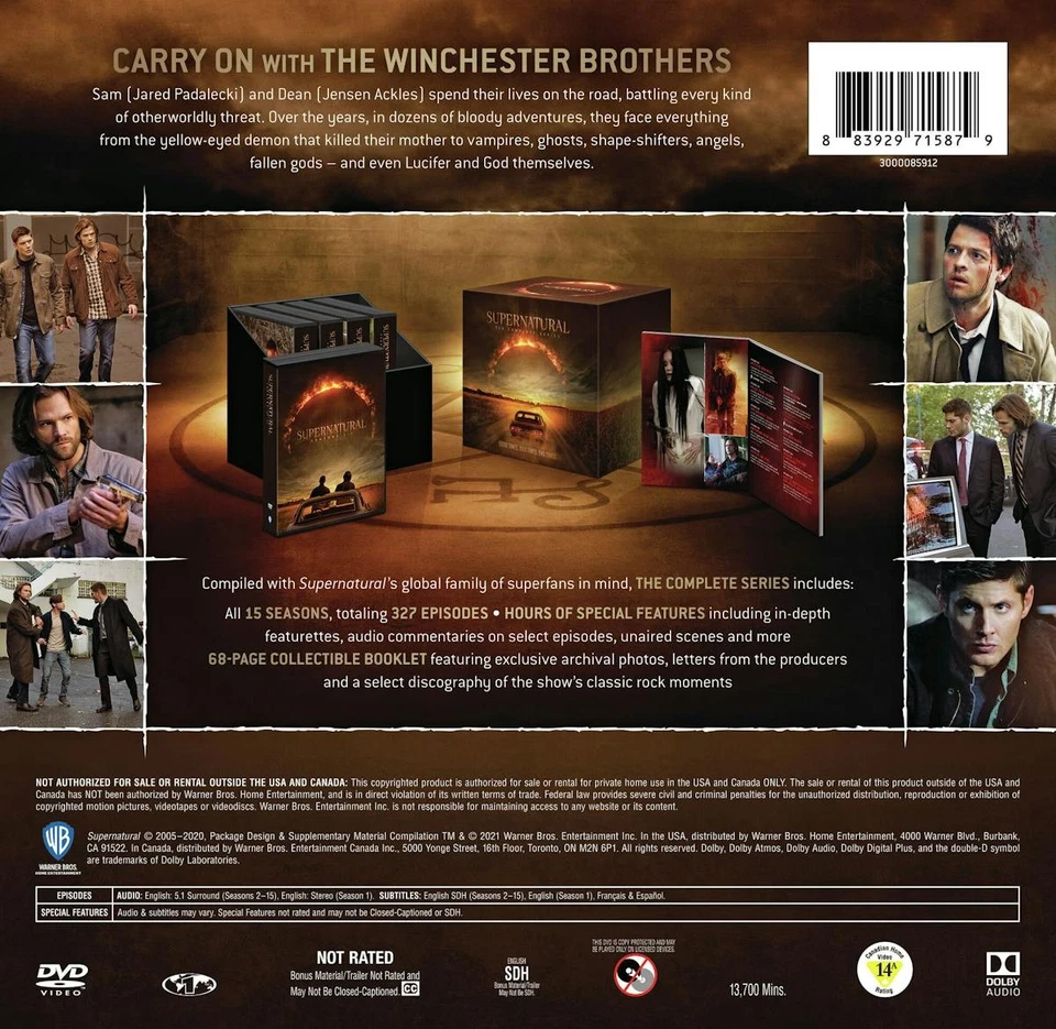 Supernatural The Complete Series DVD Jensen Ackles NEW — 第 4/4 张图片