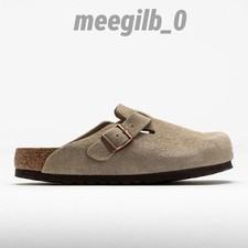 Birkenstock Boston Taupe Suede Clog Soft Footbed Unisex Shoes US 6-12 New w/ Box