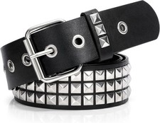 XZQTIVE Studded Belt Metal Punk Rock Rivet Belts for Women/Men Punk Leather Belt