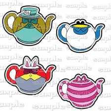 Disney Alice's Teapots 4 p nn Pre-made Scrapbook Page Paper Piece die cut