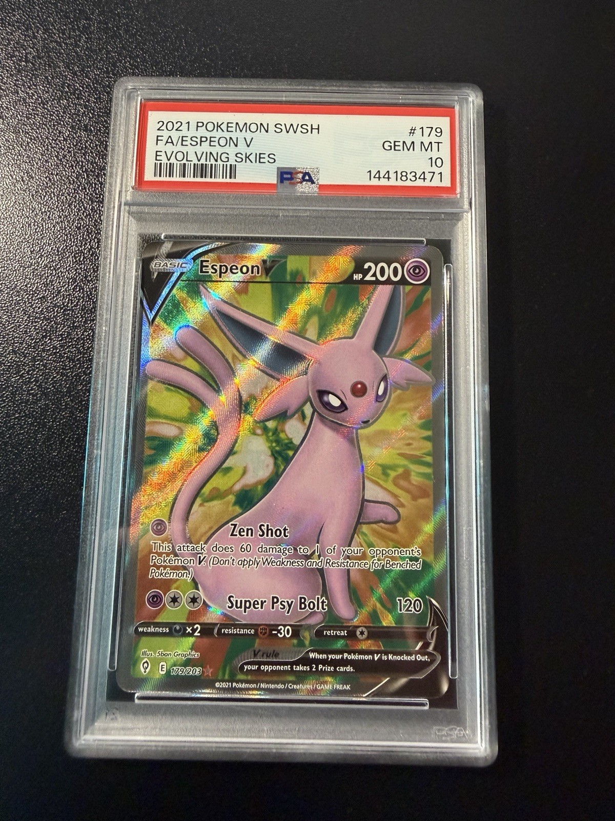ESPEON V - EVOLVING SKIES - PSA GM MINT 10 - 2021 Pokemon SWSH #179