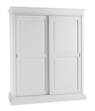Armadio arte povera 2 Ante scorrevoli legno bianco shabby 183x67x212.