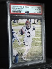 2020 JOE BURROW #201 Panini Luminance Bronze RC Rookie NFL Football Card PSA 10. rookie card picture