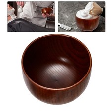 Tazza da barba portasapone in legno spesso liscia tazza da barba per bagno