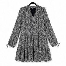 Boohoo Plus Smock Dress Ditsy Floral Mini Long Sleeve Size 18