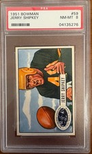 1951 Bowman #59 Jerry Shipkey Steelers PSA NM-Mt 8