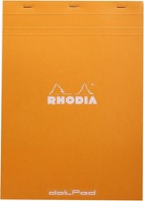 Rhodia Staplebound Notepad - Dot Grid 80 sheets - 8 8 1/4 x 11 3/4, Orange