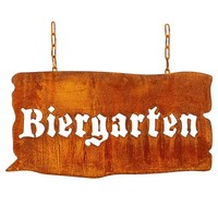 Rost Schild Biergarten Edelrost Gartenschild Metall Gartendeko Gartendekoration