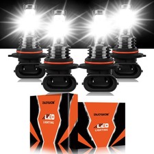 9005 9006 LED Headlight Kit 10000K Combo Bulbs High Low Beam Super Bright White