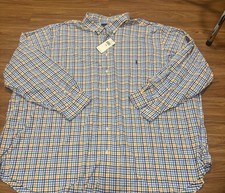 POLO RALPH LAUREN Shirt Mens 4XB Big 4XL Button Front Shirt NEW w/tags Pony 125