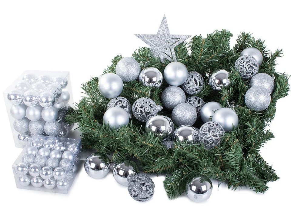 Set 101 Decorazioni Natale Albero Di Natale Addobbo Palline Diametro 3 4 6 cm - Immagine 4 di 4