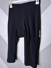 Canari Womens Cycling Padded Black Capri Leggings Compression Tights Size Medium