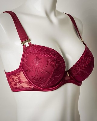 Aubade Magnetic Spell Push-Up BH   Crimson Red   Größe 75B   Neu mit Etikett 